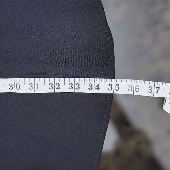 Vtg black wool blend gathered side split maxi skirt - Picture 9 of 10